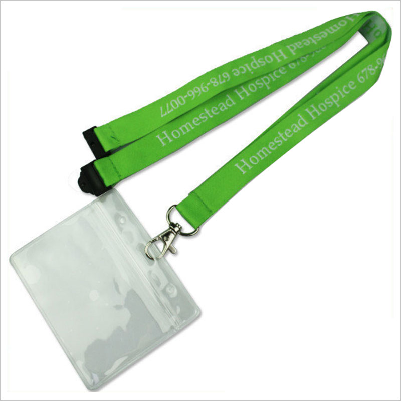 Green Detachable Jacquard Lanyard For ID Card