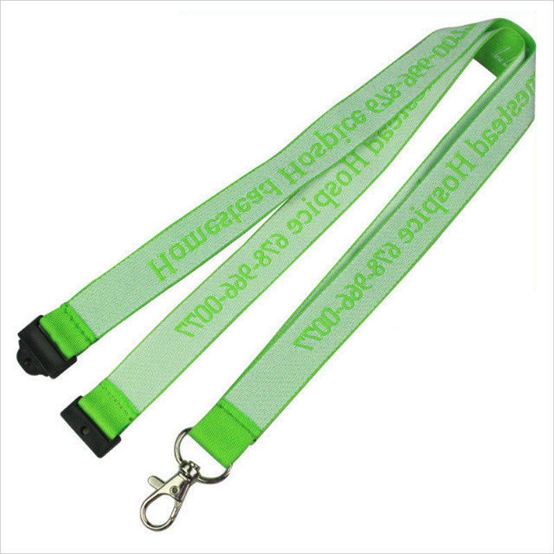 Green personalized quality id card holder lanyard