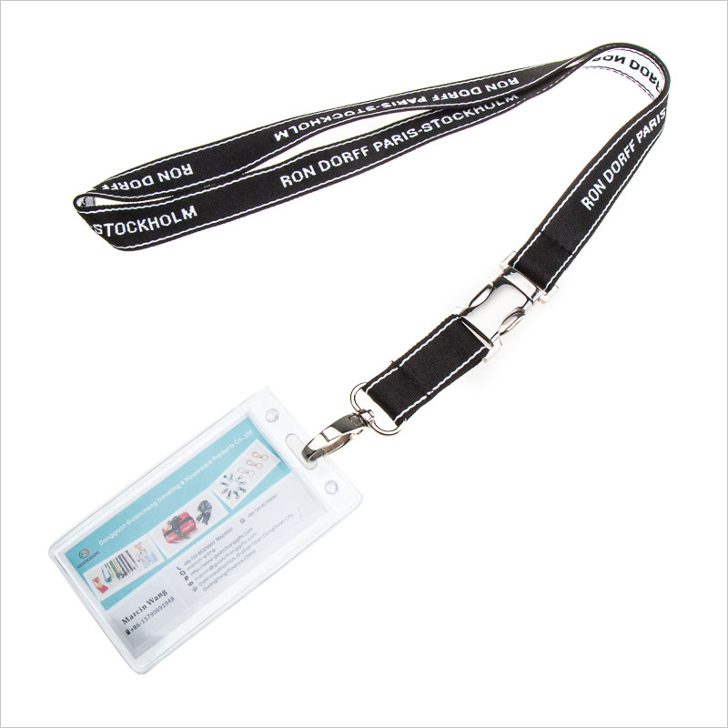 Wholesales black lanyards with card holder