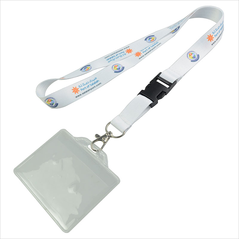 White detachable imprinted lanyard for ID card