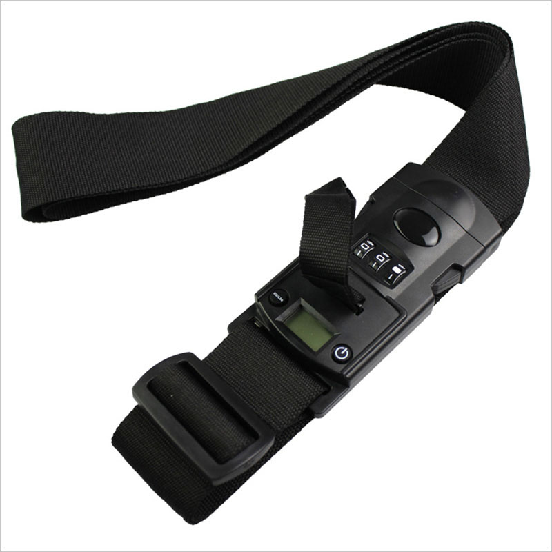 Black weighing combination lock luggage strap