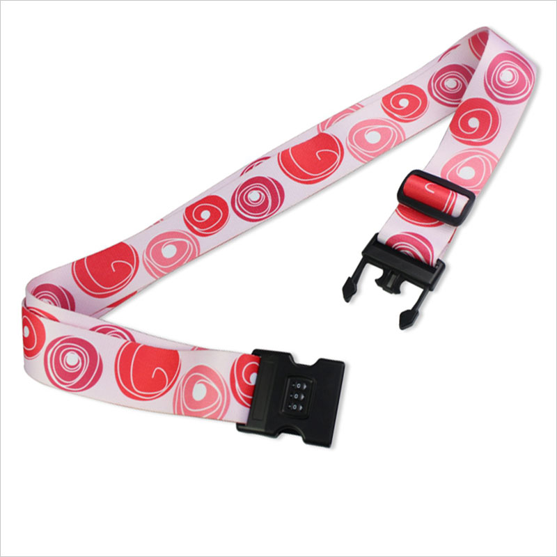 Adjustable combination lock security straps for luggage
