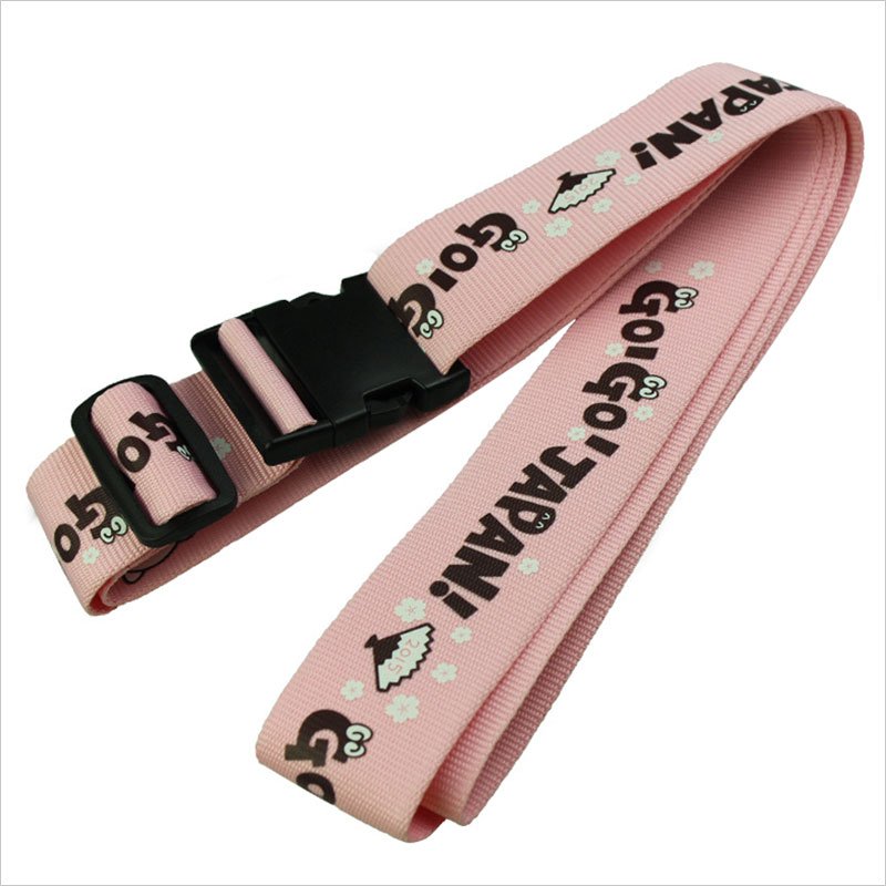 Length adjustable fashion printed pink luggage strap