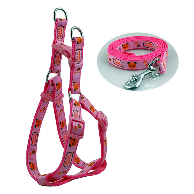 Pink comfortable easy puppy walking harness