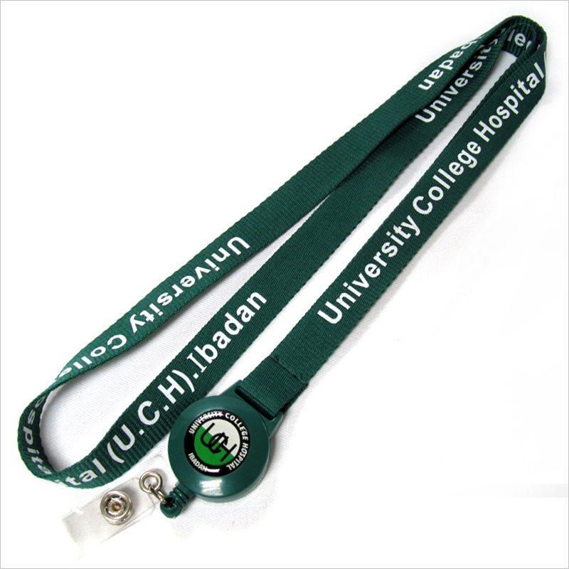 Retractable silk screen lanyards with badge holders