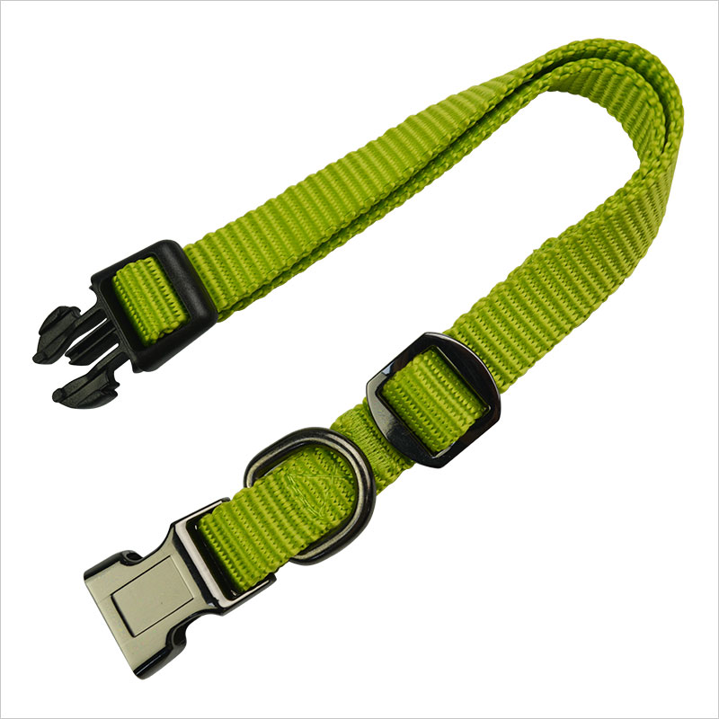 adjustable green nylon dog collars