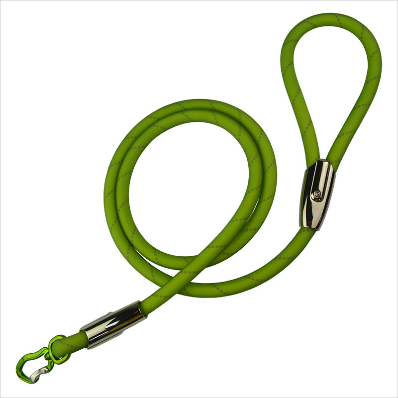 green round silicone soft dog leash