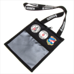 Polyester imprinted ticket lanyard pouch