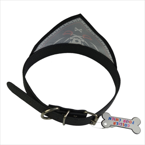 Black adjustable small dog collar bandana