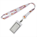 White retractable lanyards with id badge holder