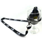 Black Factory cheap plain double hook wine glass cup holder lanyard