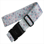 Sided printing luggage belt strap with lock
