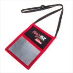 Wholesales red multi pocket id card holder lanyards