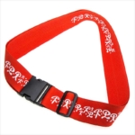 Length adjustable screen printing red luggage strap