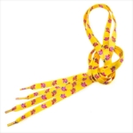 custom printed polyester yellow shoelaces for sneakers