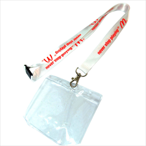 Safety breakaway imprinted silk lanyard with id pouch