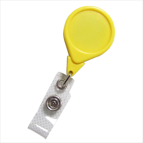 yellow badge reel with belt clip attachment