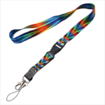 Detachable sublimation printed multi colored lanyards