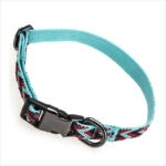 Blue durable adjustable nylon dog collar